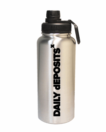 32oz. aluminum silver water bottle