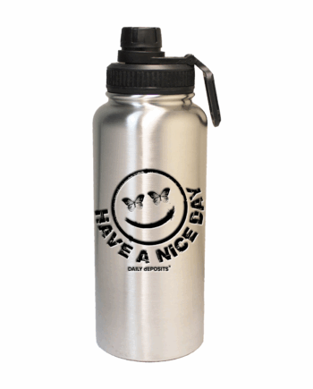 32oz. aluminum silver water bottle